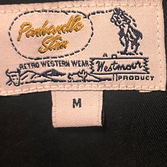 Panhandle Slim - Men’s Medium - Pearl Snap Western Wear Shirt - Black & White - - Picture 11 of 16